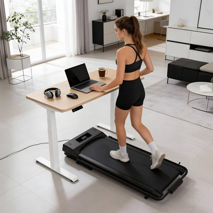 2-in-1 Walking Pad Foldable Handrails Treadmill