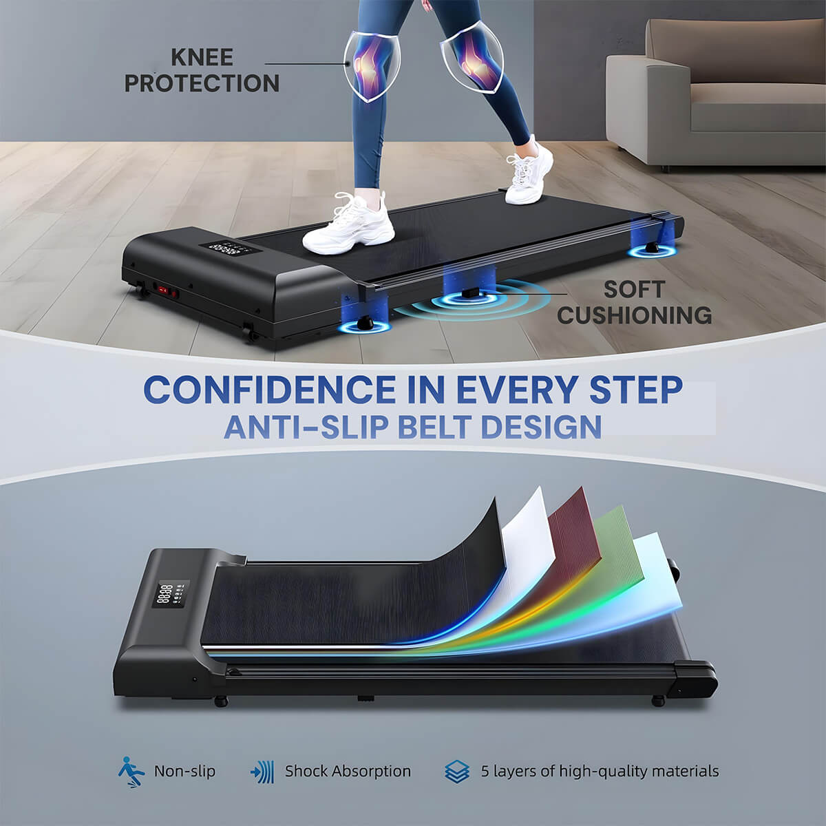 VeyFit Stride Walking Pad Under-Desk Treadmill