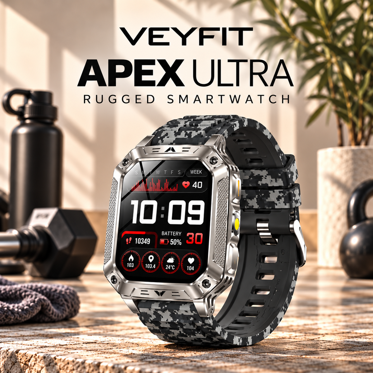 Apex Ultra Rugged Smartwatch AMOLED Bluetooth Calling