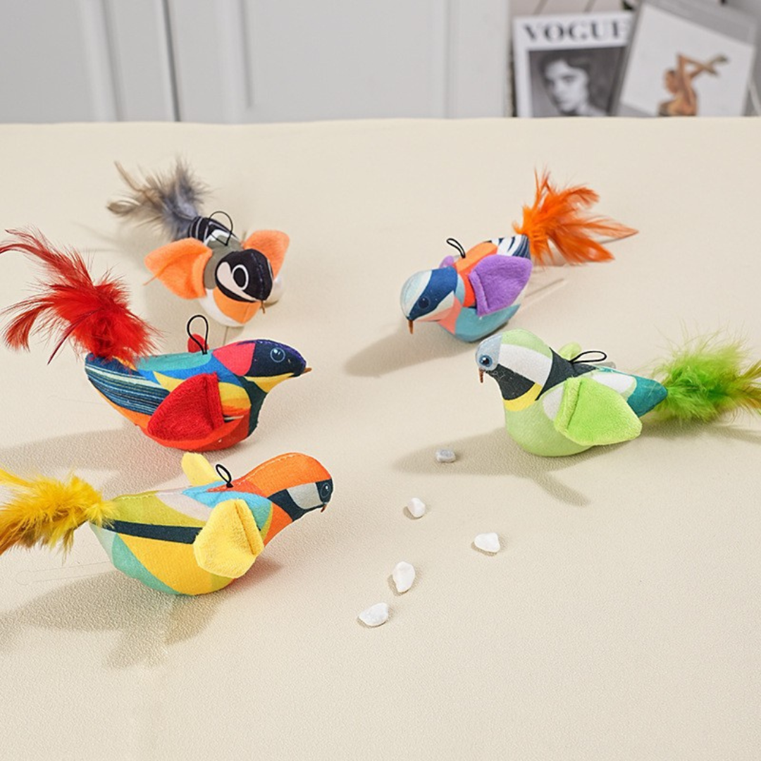 Hanging bird cat toy